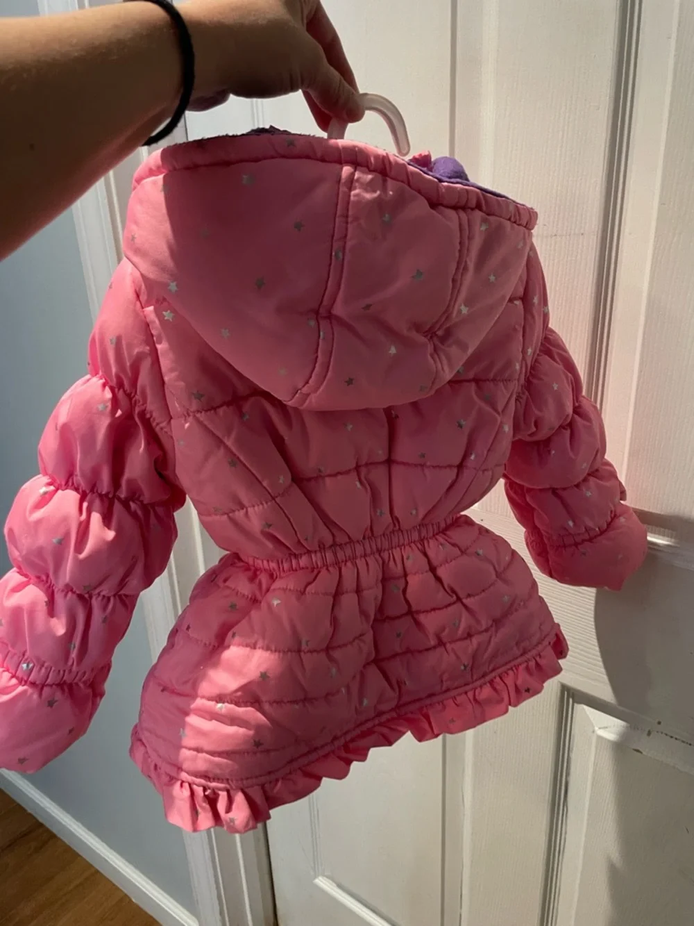 Pink Platinum Pink and Purple Girls Jacket with Flower Logo